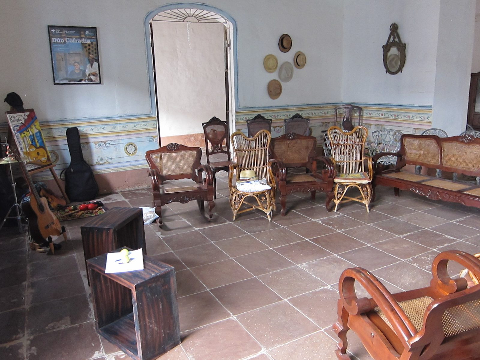 The living area where they performed.  They "swapped" their old smaller place with an old woman...